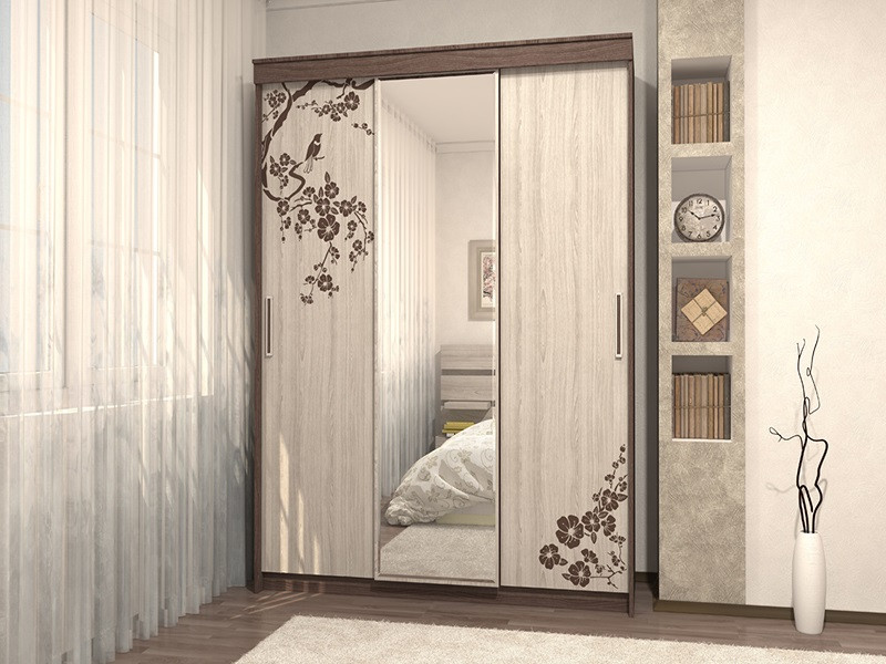 Шкаф-Купе Комфорт-8 Шимо Темный/Шимо Светлый (Ш-1600 × В-2200 × Г-587 мм)