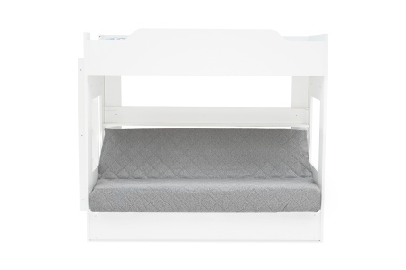 Двухъярусная кровать с диван-кроватью серый / белый