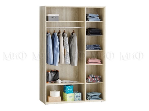 Шкаф 3-х Створчатый Формула МДФ Сонома/Белый Глянец (Ш-1380 мм x В-2150 мм x Г-560 мм)