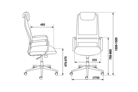 Кресло руководителя Бюрократ KB-9N темно-серое