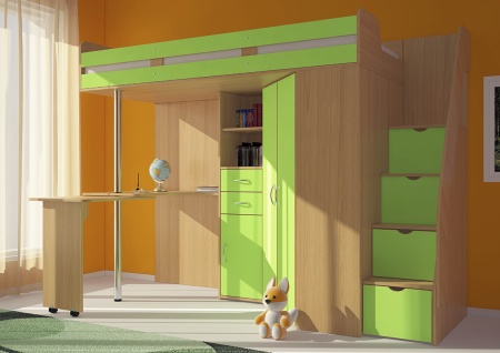 Кровать-Чердак Мийа (Д-2432хШ-1800хГ-645 мм)/Разные Цвета