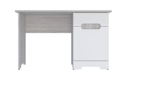 Стол Письменный Палермо МДФ (Ш-1200 х Г-550 x В-750 мм) Ясень Шимо Светлый/ фасад Белый Глянец