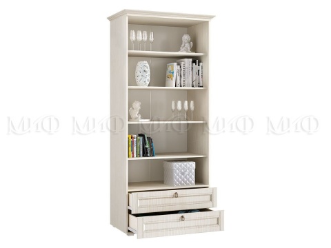 Шкаф со Стеклом Элит-1 МДФ Сандал Светлый (Ш-975 мм x Г-577 мм х В-2185 мм)